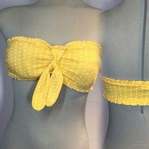Zen Ana Outfitters -yellow polkadot Crop Top